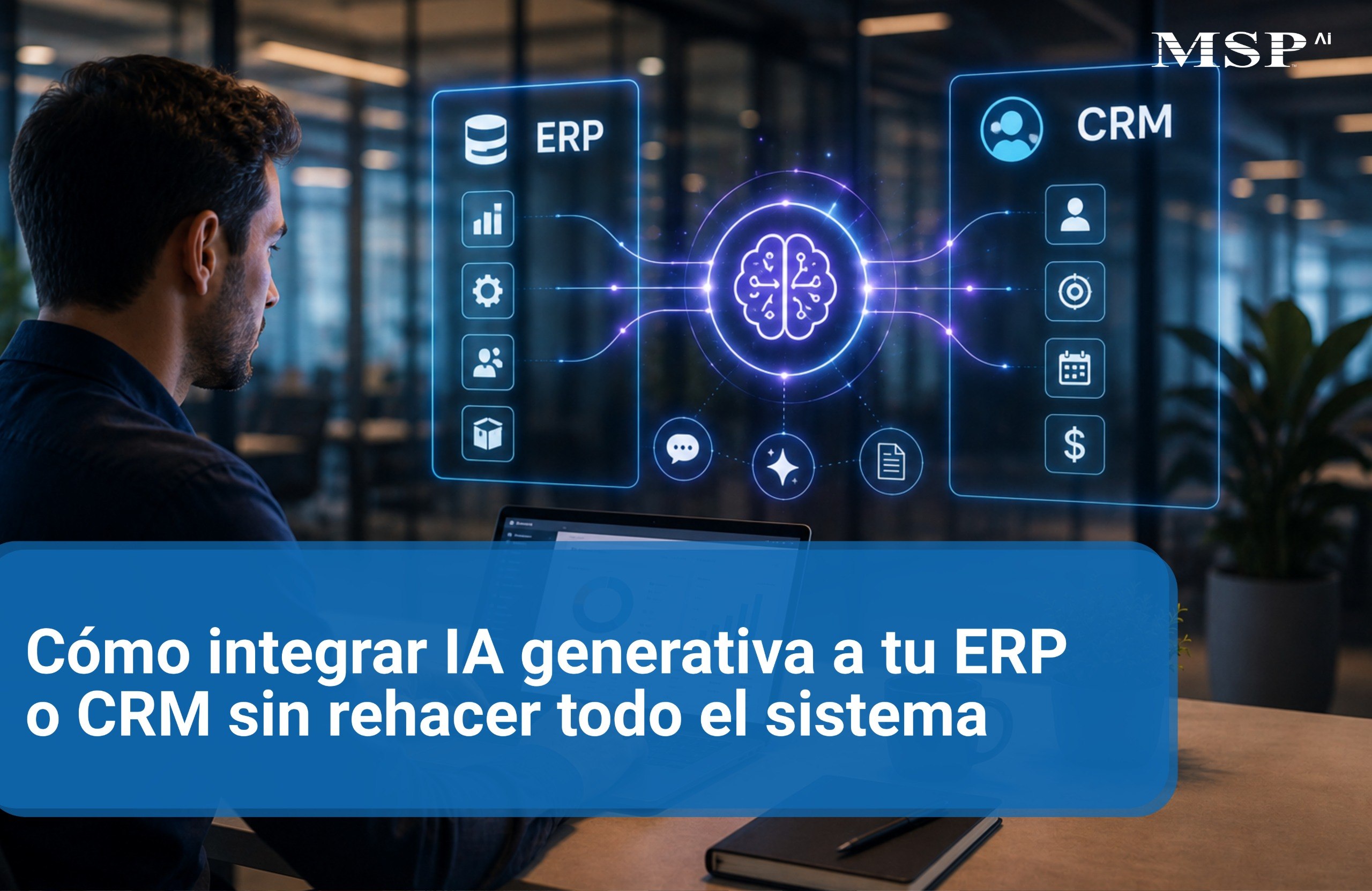 Cómo integrar IA generativa a tu ERP o CRM sin rehacer todo el sistema